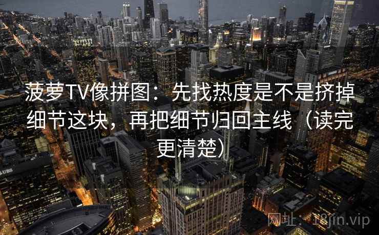 菠萝TV像拼图：先找热度是不是挤掉细节这块，再把细节归回主线（读完更清楚）  第2张